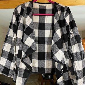 Buffalo check blazer sweater